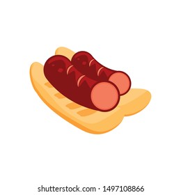 delicious bread with sausage food