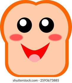 delicious bread slice kawaii character