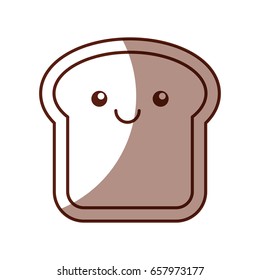 delicious bread slice kawaii character