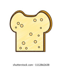 Delicious bread slice scribble