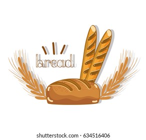 delicious bread of wheat with french bread