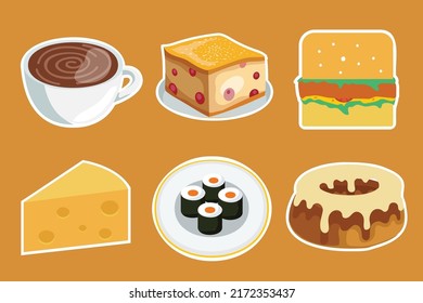 Delicious Breads Cakes Bakeries Cartoon Style Stock Vector (Royalty ...