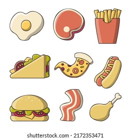 delicious breads, cakes and bakeries, cartoon style drawing for graphic desinger use, vector illustration