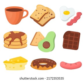 delicious breads, cakes and bakeries, cartoon style drawing for graphic desinger use, vector illustration