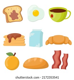 delicious breads, cakes and bakeries, cartoon style drawing for graphic desinger use, vector illustration
