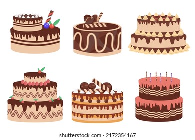 delicious breads, cakes and bakeries, cartoon style drawing for graphic desinger use, vector illustration