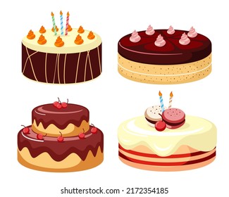 delicious breads, cakes and bakeries, cartoon style drawing for graphic desinger use, vector illustration