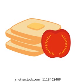 delicious breads sliced and tomatoes