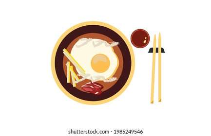 A delicious breakfast with a beautiful decoration of dishes.