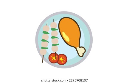 A delicious breakfast with a beautiful decoration of dishes.