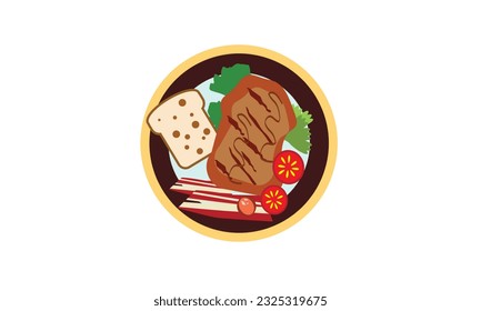 A delicious breakfast with a beautiful decoration of dishes.
