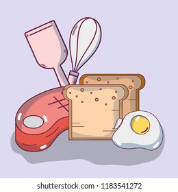 Delicious breakfast cartoons