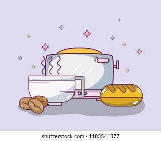 Delicious breakfast cartoons