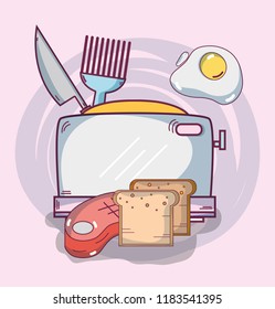 Delicious breakfast cartoons