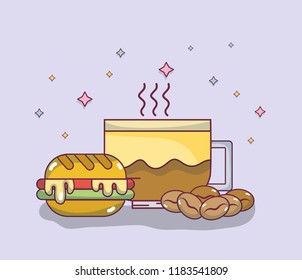 Delicious breakfast cartoons