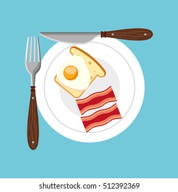 delicious breakfast menu icon vector illustration design