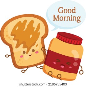 Delicious Breakfast Time Menu Illustration Vector 