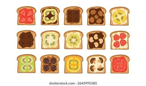 Delicioso café da manhã Toast Toppings Ideias para uma refeição nutritiva
