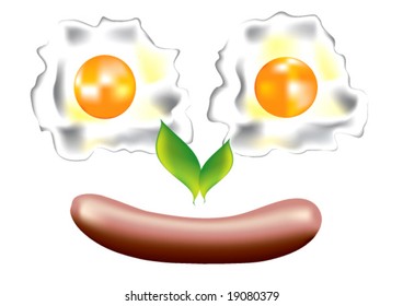 delicious breakfast with two eggs