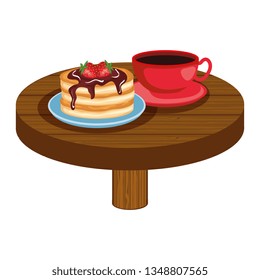 delicious breakfast in wooden table