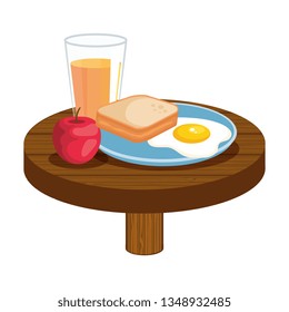 delicious breakfast in wooden table