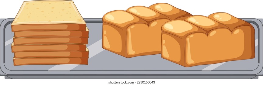 Delicioso pan brioche en la ilustración de la bandeja