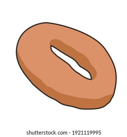 ilustración vectorial de donut marrón delicioso