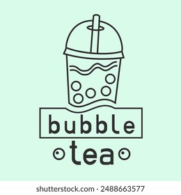 Delicious bubble tea line design