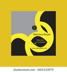 Delicious Burger Banner Template Design