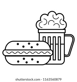 delicious burger with beer
