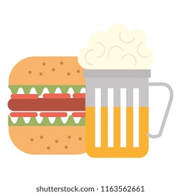 delicious burger with beer