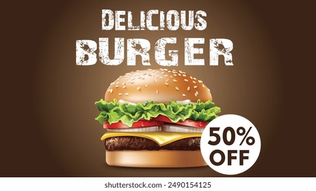 Delicious Burger deal 50% Off