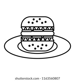 delicious burger in dish
