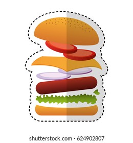 delicious burger fast food isolated icon