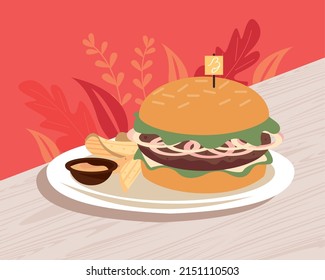 delicious burger fast food poster