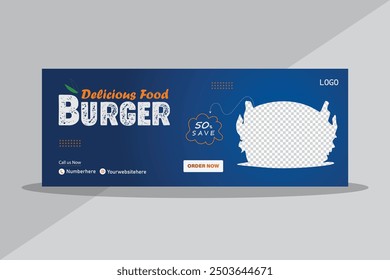 Delicious Burger food facebook cover banner design