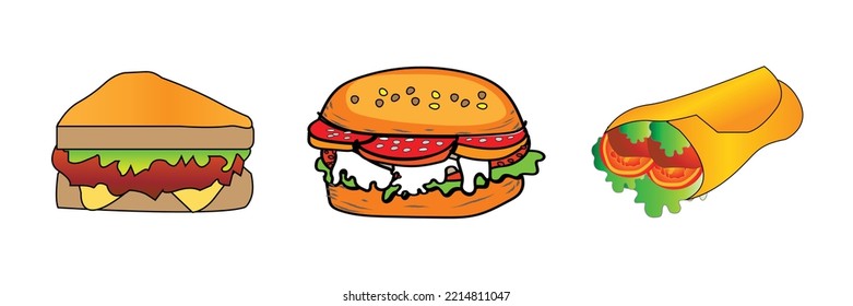 Delicious burger food image design