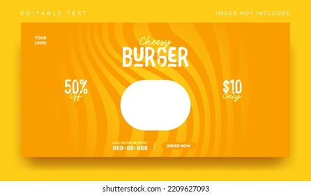 Delicious burger and food menu banner template