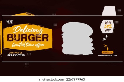 Delicious burger and food menu cove template