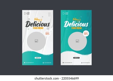 Delicious Burger And Food Menu Social Media Post Story Promotion Banner Template	