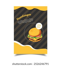Delicious Burger and Food Template Vector Illustration