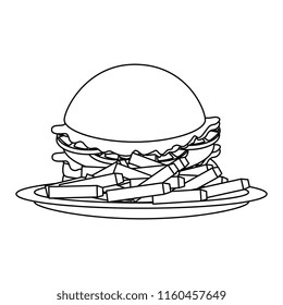 delicious burger and french fries