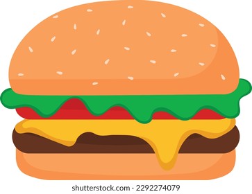 Delicious Burger Hamburger Fast Food Junk Food