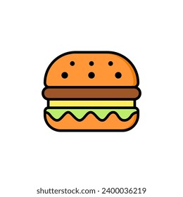 Delicious burger icon food beverages simple and modern