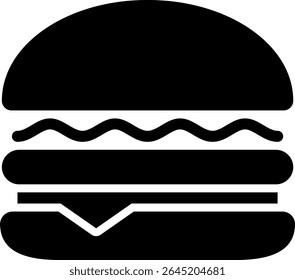 Delicious burger illustration: A bold, minimalist depiction of a classic burger, artfully composed to capture the essence of a satisfying meal