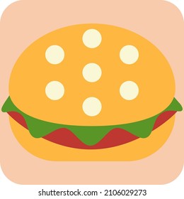 Delicious burger, illustration, vector on a white background.