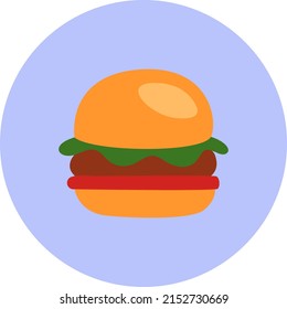 Delicious burger, illustration, vector on a white background.
