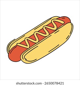 Delicious burger illustration with vibrant colors and classic typography