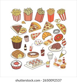 Delicious burger illustration with vibrant colors and classic fonts