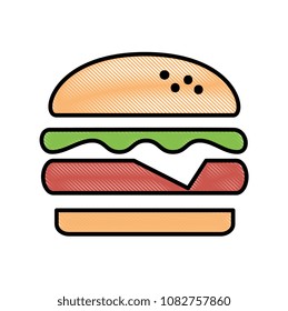 delicious burger isolated icon